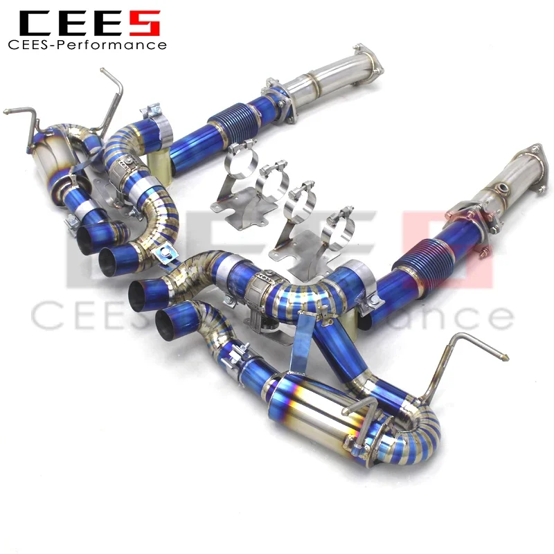 CEES Catback Exhaust System Downpipe For Chevrolet CORVETTE C8 Z06 2019-2023 Titanium Escape Exhaust Pipe Muffler