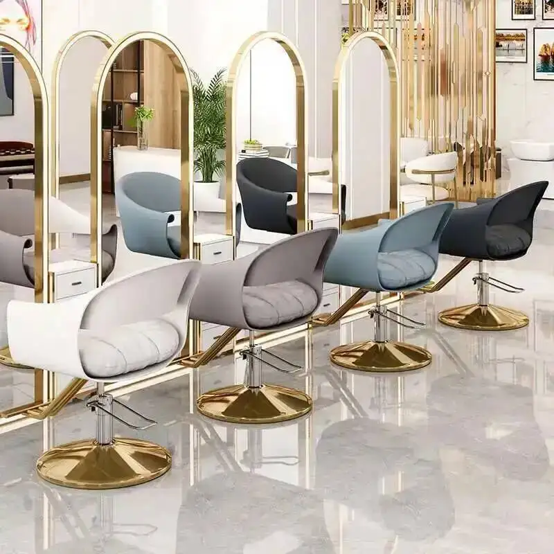 Barbershop Salon Barber Chairs Special Gold Hair Cutting Modern Style Swivel Liftable Lift Chair Hairdressing Taburete Furniture
