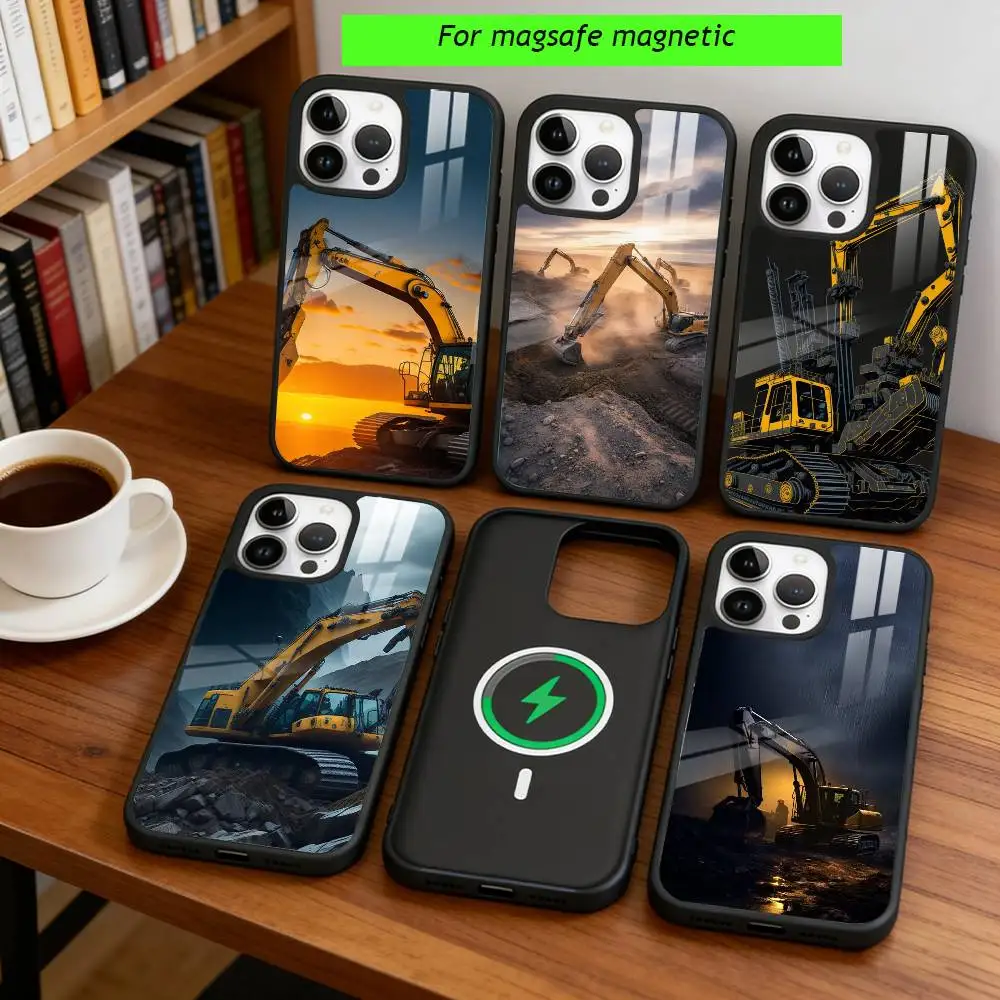 

Classic excavator Phone Case For iPhone17,16,15,14,13,12,11 Plus,Pro Magnetic For Magsafe Wireless Charging