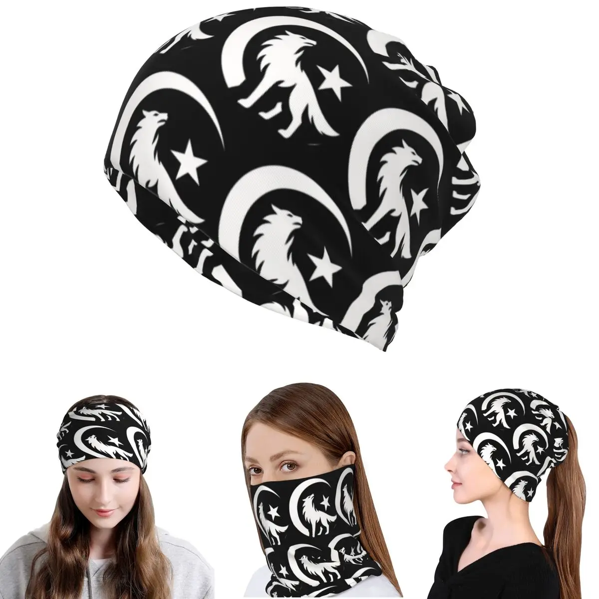 Bozkurt Song Logo Bandana Halstuch Wickelschal Warme Kopfbedeckung Mütze für Männer Frauen Erwachsene Winter