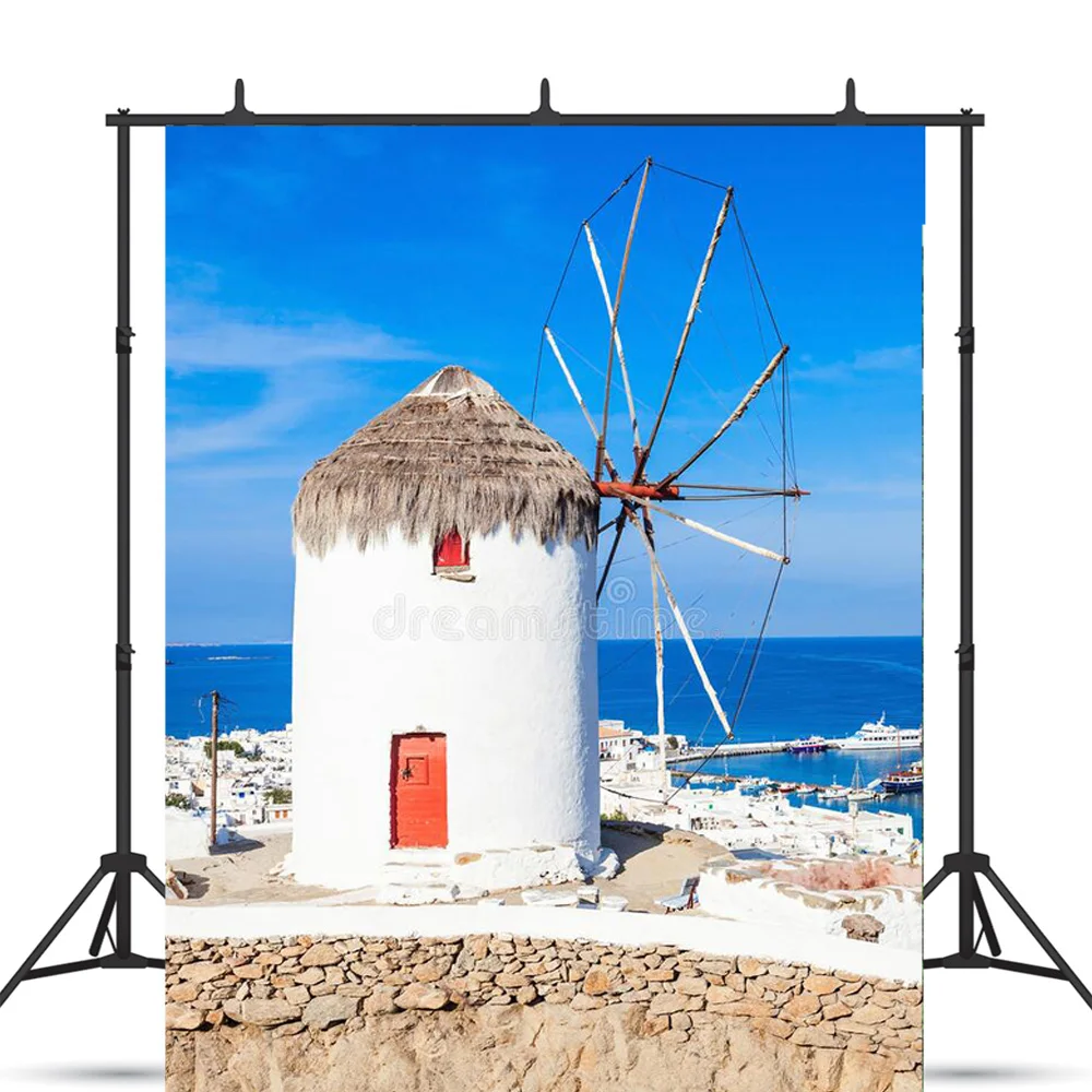 NITREE European Style Retro Street Seaside Scenery Wedding Photos Newborn and Pet Photography Background Props  JDH-06