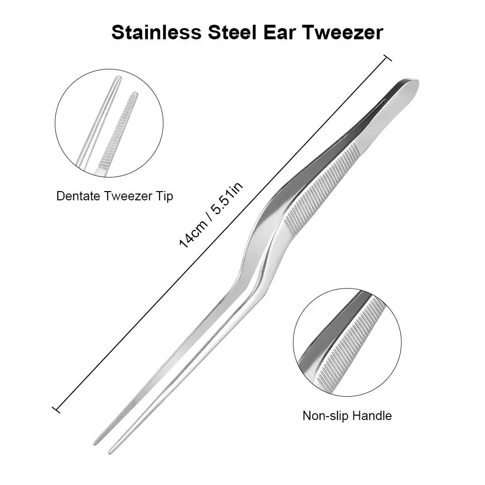 Multi-function Silver Oral Cleaner Stainless Steel Nose Clip Nail Clip Ear Cleaning Clip Ear Tweezer Ear Care Tools