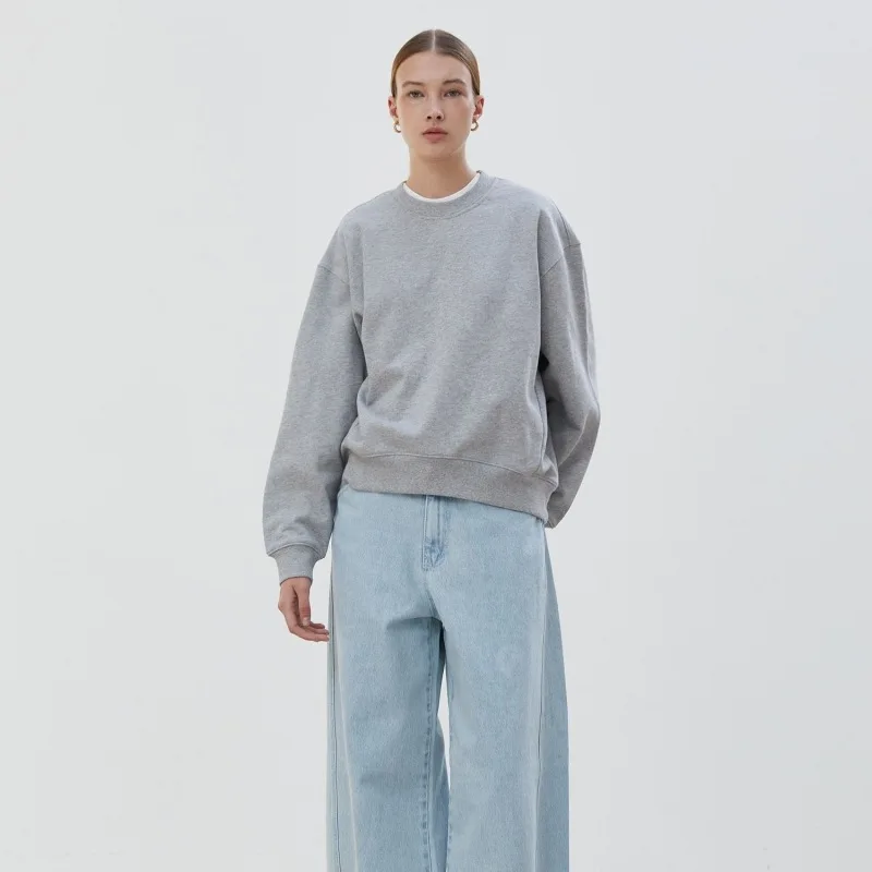 

New 2025 Spring and Autumn Korean Style Simple Commuting Casual Comfortable Loose Slimming Coat Covering Flaws Elegant Pullover