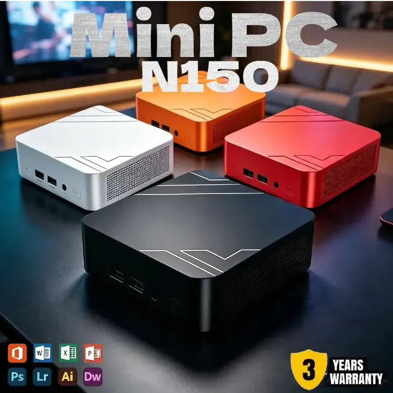 2026 Mini PC Intel N150 High-Performance Portable Mini PC Windows 11 16GB RAM 1TB/2TB SSD WiFi6 Desktop Office Gaming PC