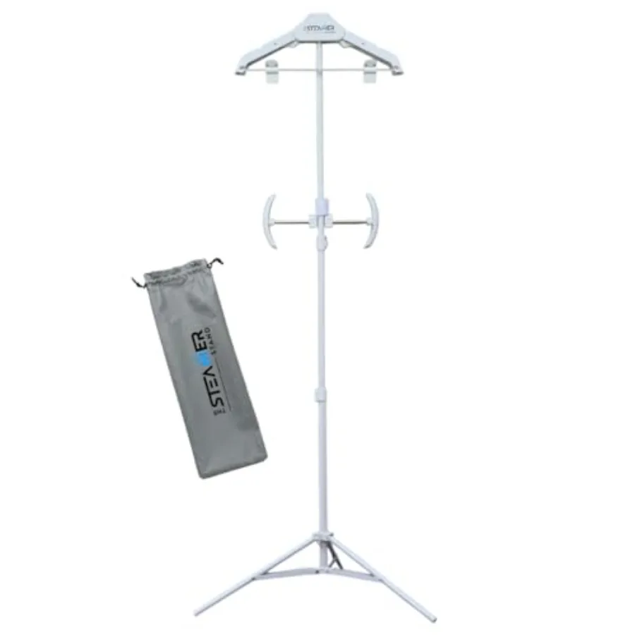 

Deluxe Adjustable Standing Garment Steaming Rack with Hanger Fast Foldable Portable Clothes Steam Ironing Solution for Travel a