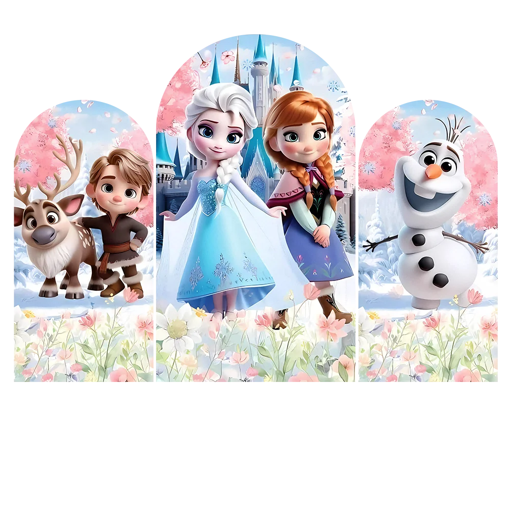 

Disney Frozen Arch Backdrop Cover Birthday or Girl's Birthday Party Decor Candy Dessert Table Cover Banner