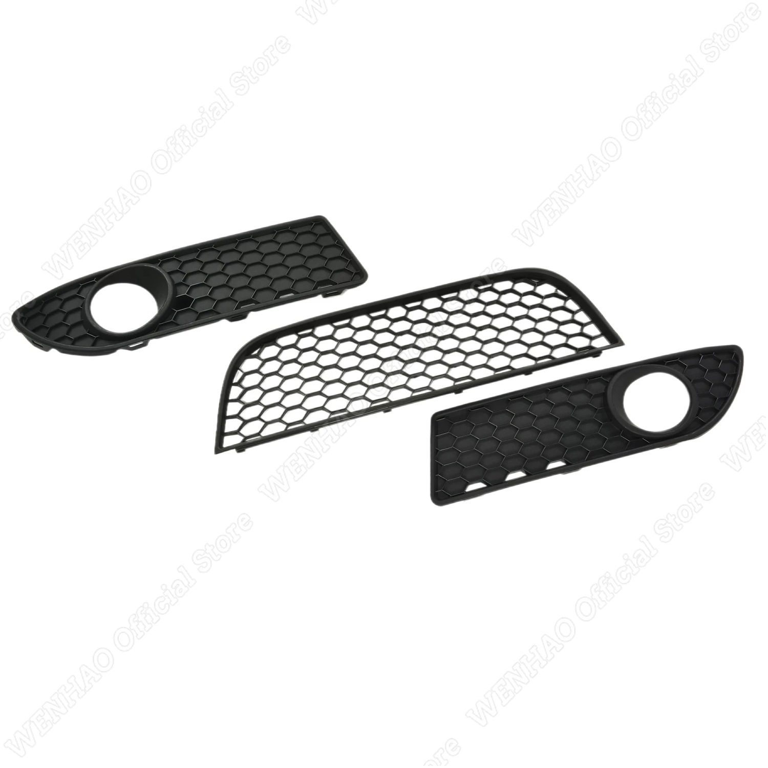 3-teiliger Nebelscheinwerfer-Abdeckungs-Set für VW POLO MK4 9N3 2006-2009 GTI, Mattschwarze Wabengrills, Tuning-Karosserie-Kit – Detail 4