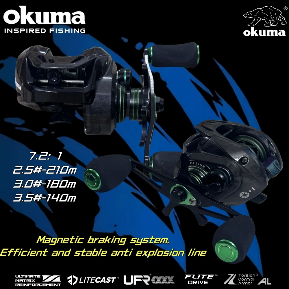 Imagem -06 - Okuma Carretel de Pesca Leve Fibra de Carbono para Pesca por Gotejamento Mais Rolamento Copo de Fio de Metal 7.2:1 Roda de Isca de Pesca de Carpa