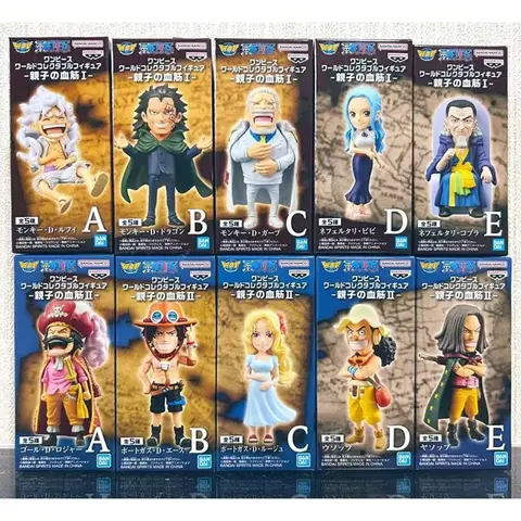 Bandai Genuine WCF One Piece World Collectable Figure Toys Parent Child Bloodline 1&2 Luffy Roger Anime Model Decoration Gifts