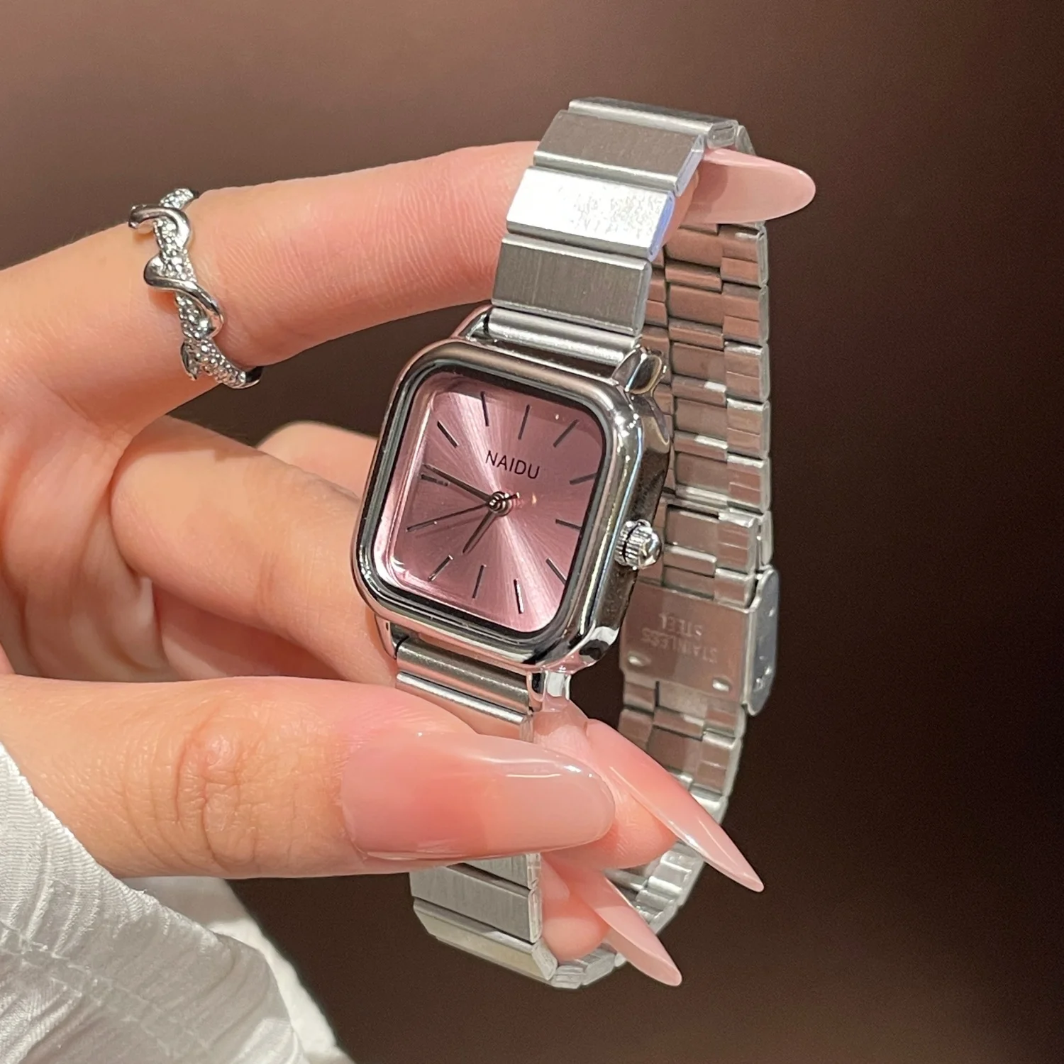 Silver Ladies Watches Simple Women Watch Female Student Bamboo Knot Steel Strap Quartz Wristwatch Montre Femme Gifts Clock