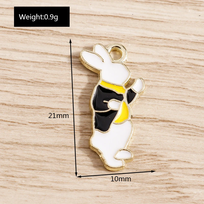 Tusember 20 Stück Niedliche Cartoon-Themen Emaille Anime Mr. Rabbit Anhänger für DIY Ohrringe, Armbänder, Halsketten, Schmuckherstellung, Bastelzubehör – Detail 1