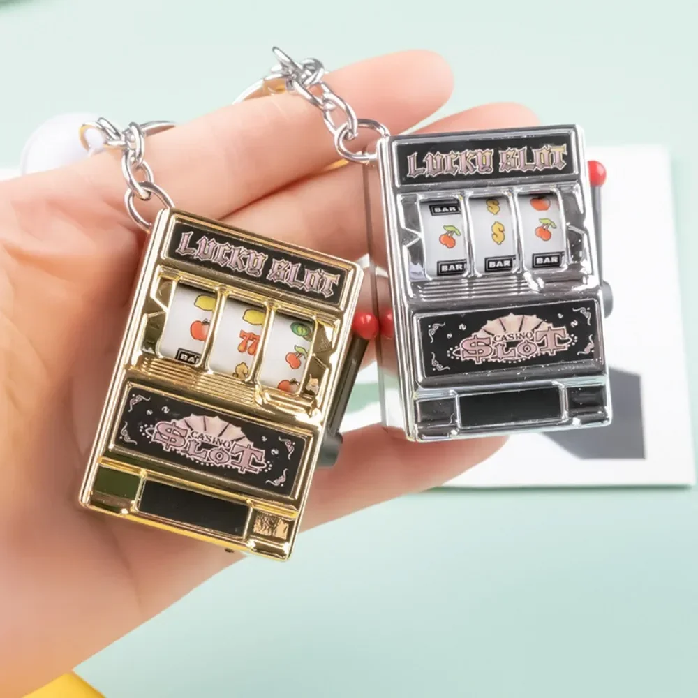 Simple Fashion Trend Keychain Toy Fruit Machine Slot Machine Keychain Personalized Creative Car Pendant Key Ring GiftAccessories