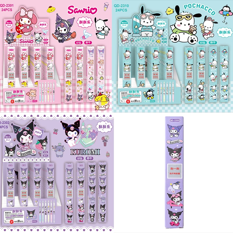 

24pcs Blind Box Gel Pen Sanrio Kuromi 0.5mm Cartoon Pochacco Sign Pen Writing Instrument Student Office Study Gift Wholesale