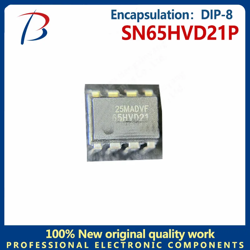 جهاز الإرسال والاستقبال في خط التشغيل DIP-8 ، SN65HVD21P ، 65HVD21 ، 1