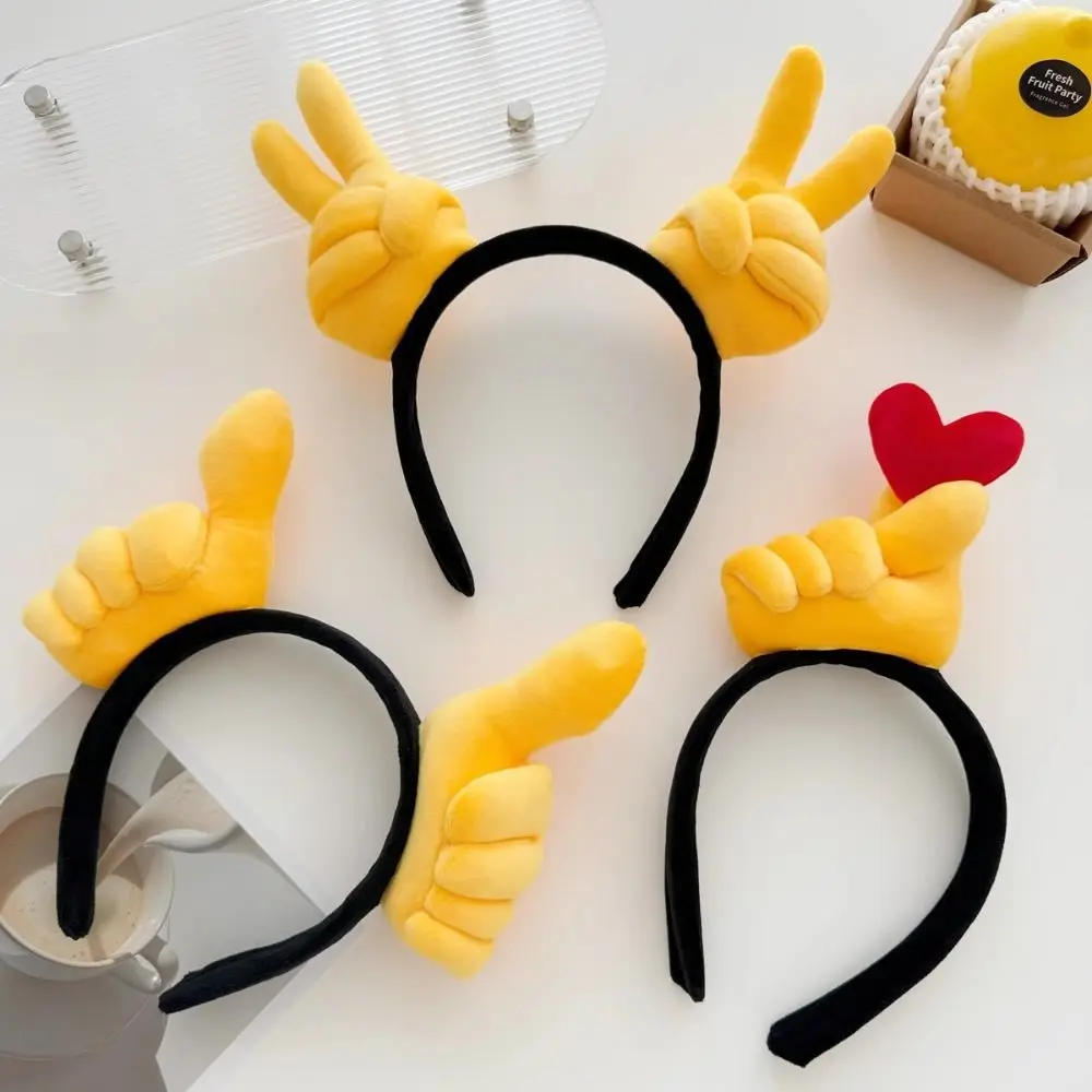 

Plush Funny Gesture Headband Hand Heart Hair Accessories Plush Hairband Give the Thumbs-up Hair Ornament Cosplay Hair Hoop Girls