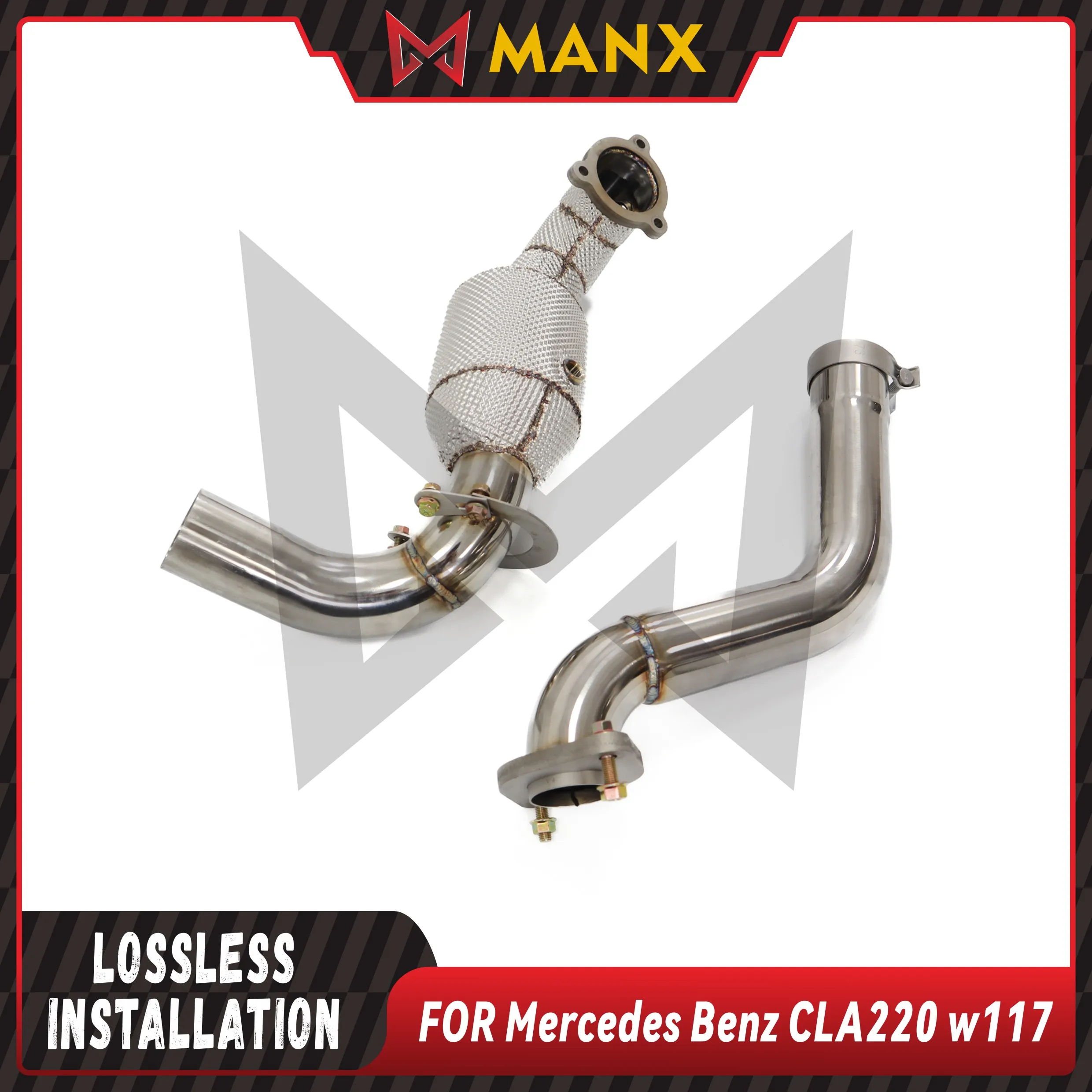 MANX SUS Downpipe Suitable for Benz CLA220 W117 2.0T Performance car Exhaust System With Heat Shield Lossless installation