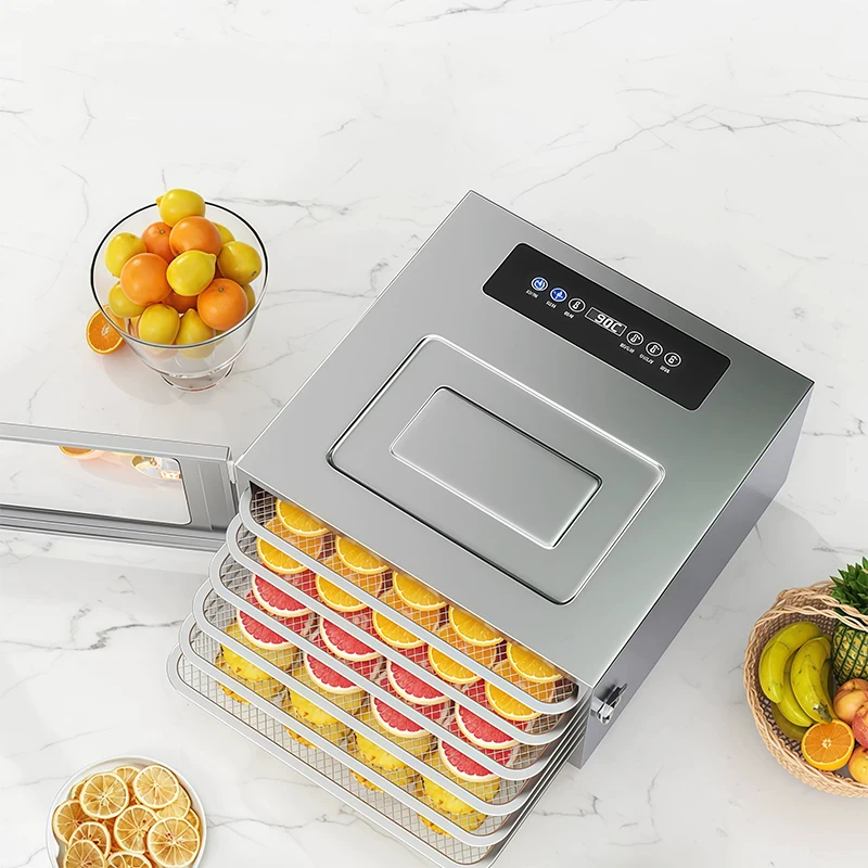 6-Tier High-Capacity Home Food Dehydrator, 220V Stainless Steel Fruit Dryer, DIY Pet Treats, Fruit, Vegetable, and Meat Dehydrat view 5
