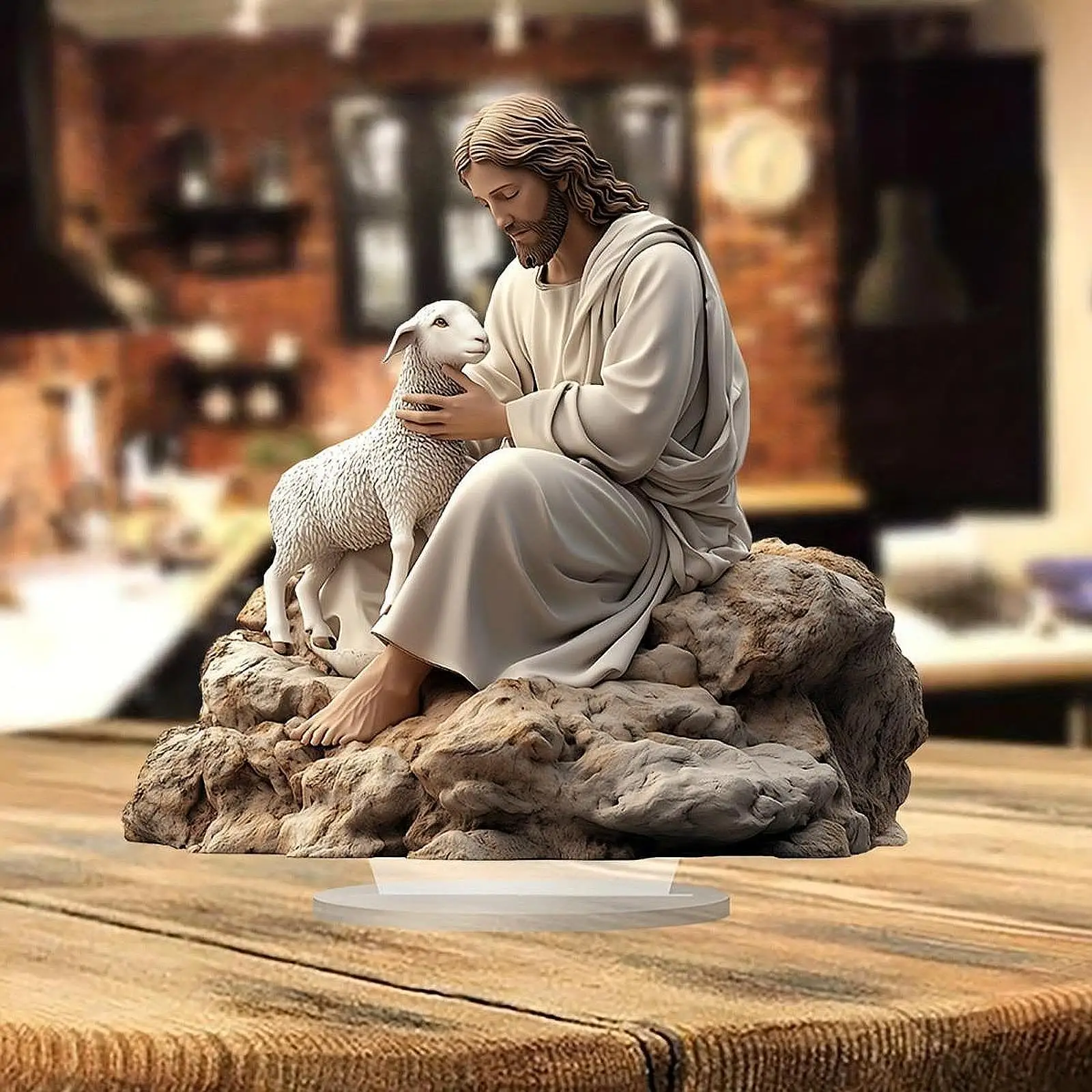 عيد الميلاد يسوع الأغنام الجدول ديكور 2D تمثال أكريليك مسطح لعيد الميلاد