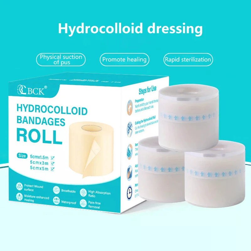 

1 рулон гидроколлоидной повязки для эффективного ухода за ранами, очень тонкая, мягкая, водонепроницаемая, самоклеящаяся лента для покрытия шрамов
