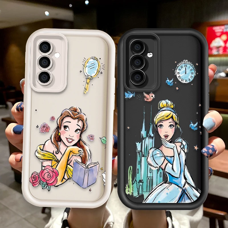 Disney Princess Belle Rapunzel For Samsung Galaxy S24 S23 S22 S21 S20 Ultra Plus FE A52 A53 A54 A71 Eye Ladder Phone Case