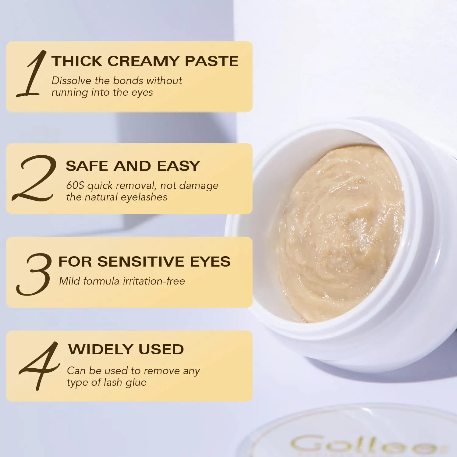 Gollee الأصلي نكهة رمش تمديد مزيل 60 ثانية سريع الذوبان لا ضرر لمستلزمات مزيل لاصق الرموش الطبيعية #3