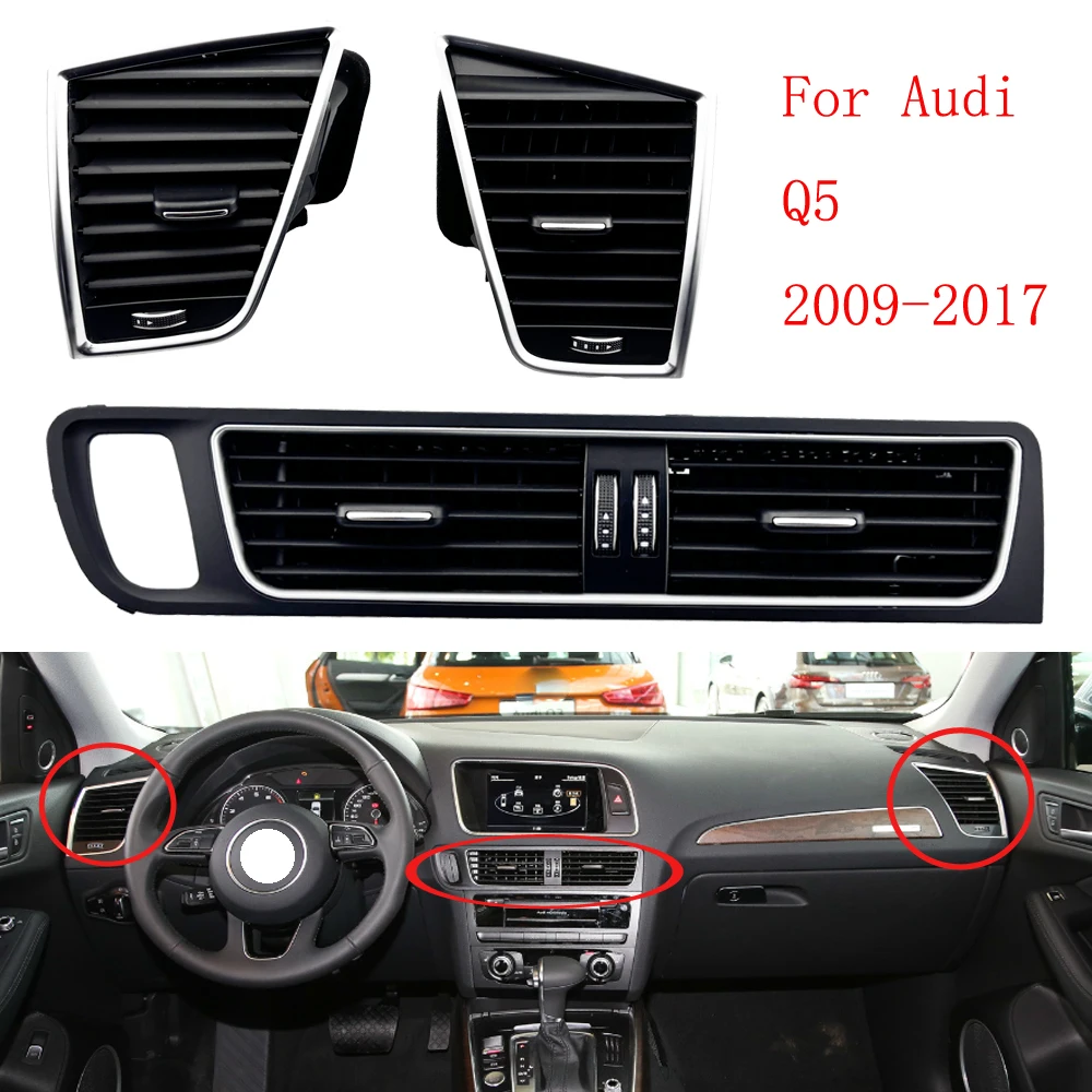 

HUIYAN 8R1820901 8R1820902 8R1820951C Front Air Conditioning Outlet Center Armrest Car Air Vent Assembly For Audi Q5 2009-2017