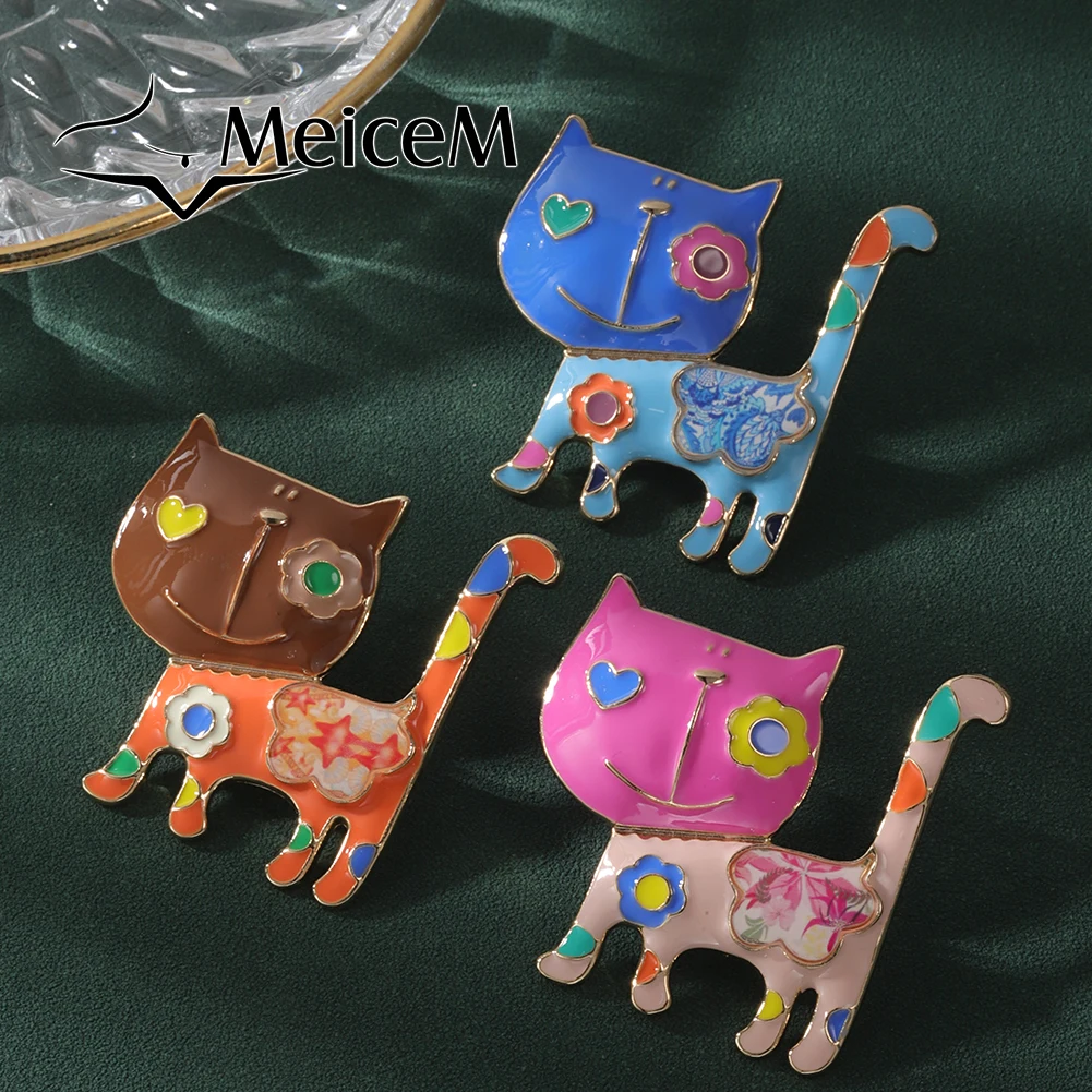 

Enamel Cat Brooch Pin Jewelry Funny Cartoon Lapel Pin Anamel Pet Designer Cut Colorful Brooches Pins for Women Children 2024