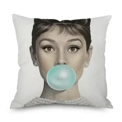 Marilyn Monroe Audrey Hepburn American POP Art Cushion Covers Portrait Painting Pillowcase Bedroom Decorative Pillows For Sofa