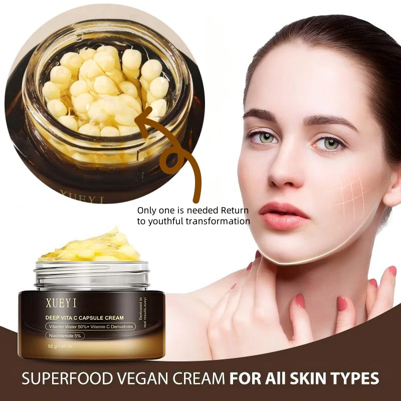 Vc Capsule Collagen Anti-wrinkle Cream Brand Deep Moisturizing Hydration Firming Brightening Delicate Facial Skin Gentle Cream