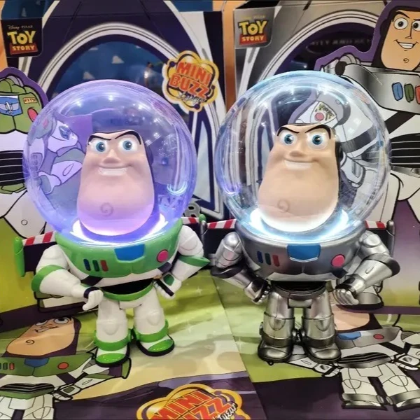 Boneco de Ação Buzz Lightyear com Luz Noturna, Articulações Móveis, Lâmpada LED, Brinquedo Prateado de Ranger Espacial, Presente