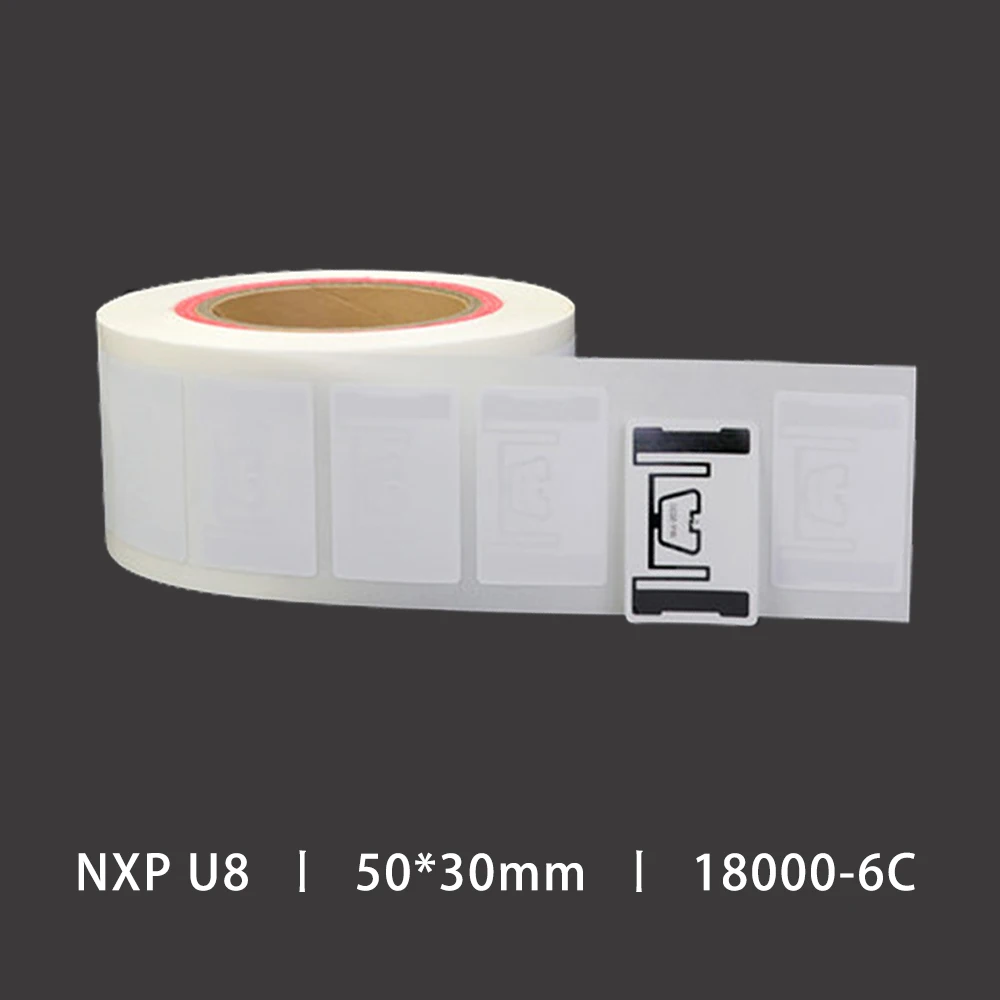 50 Uds etiqueta RFID UHF 18000-6C 860-960MHz RFID etiqueta adhesiva UHF etiqueta electrónica chip U8 915 MHz etiquetas inteligentes de alta calidad