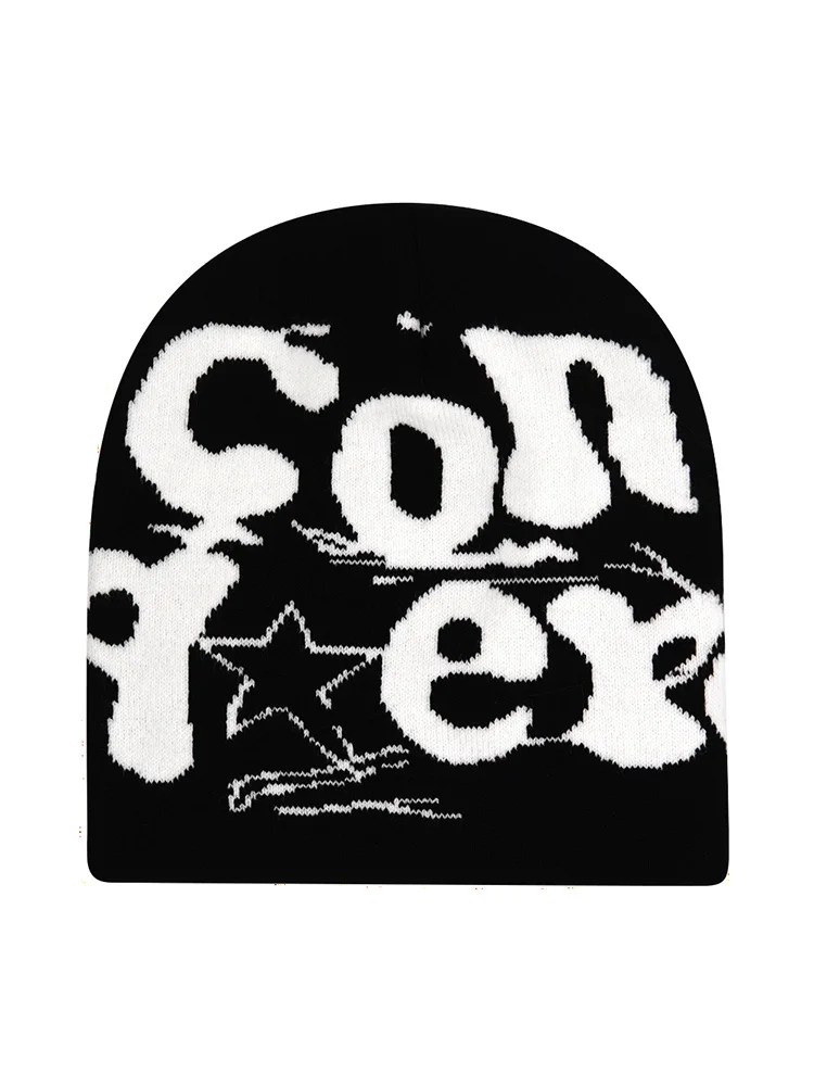 AliExpress Geschilly Hip Hop Letter Fashion Y2K Knitted Hat Unisex Autumn Winter Warm Wool Women Men Beanies Ear Gorras Skiing Cap Cycling Outdoor