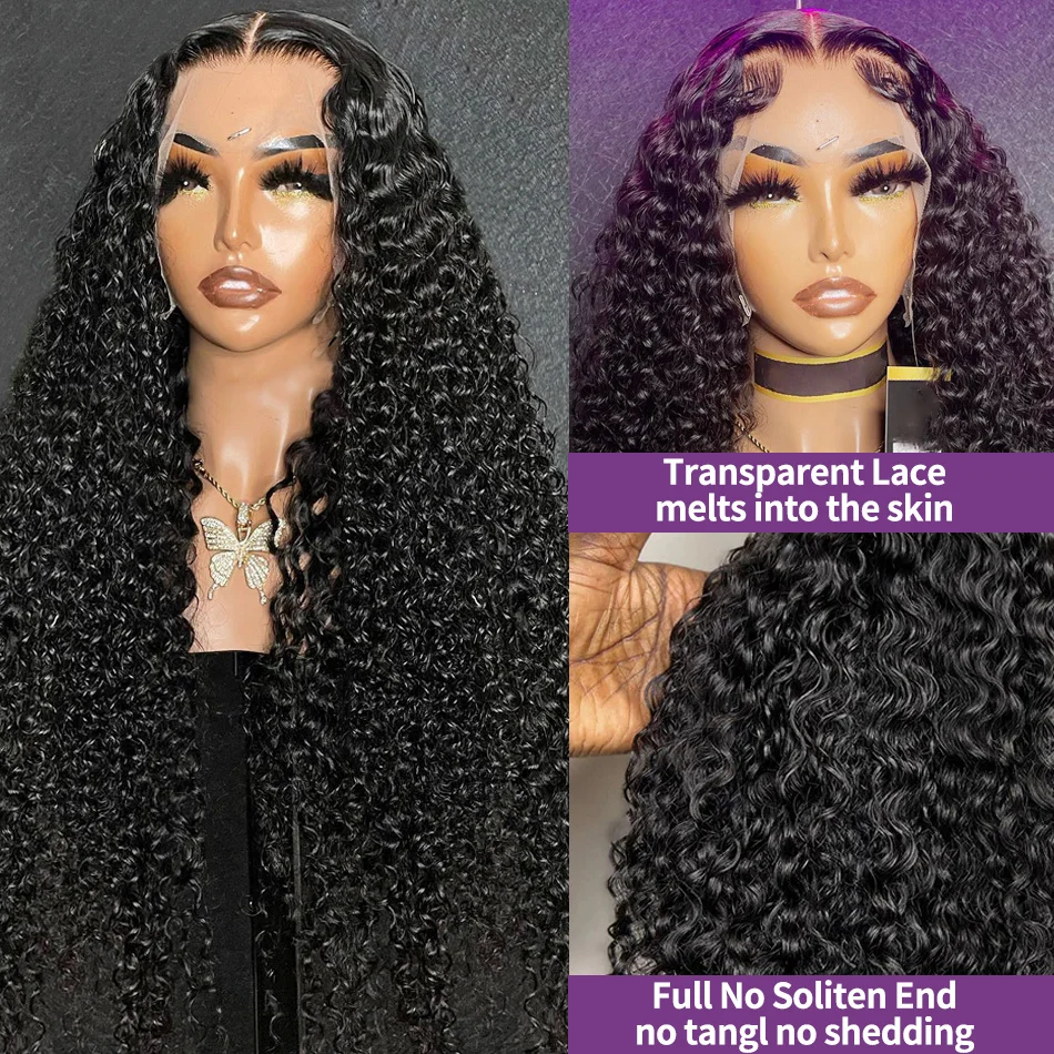40 42 Inch Curly 13x6 Hd Lace Front Wigs Human Hair For Black Women Brazilian Hair 13x4 Deep Wave Lace Frontal Wig 360 Lace Wig image 4