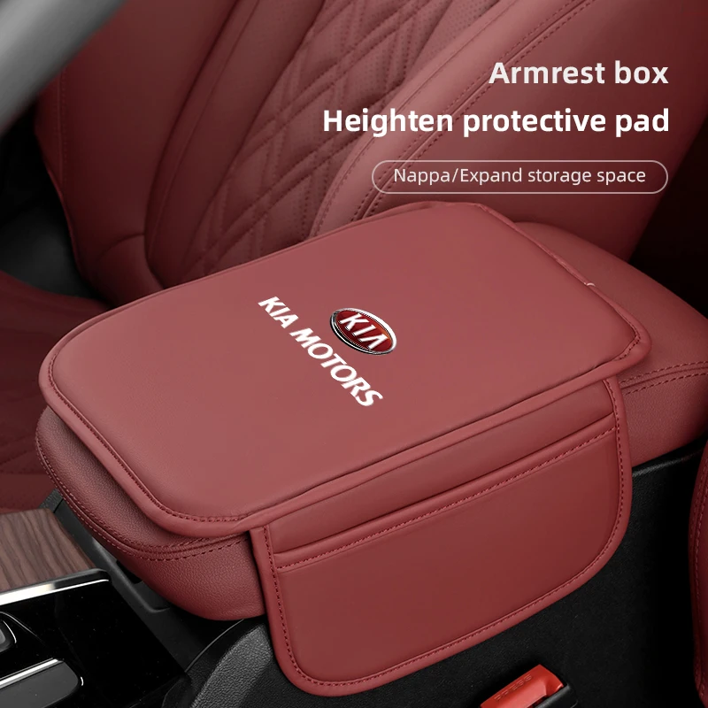 Car Armrest Box Pad Leather Arm Rest Protection Mat For Kia Sportage Ceed Picanto Rio ProCeed Niro Optima Forte 3 4 K7 K5 K8 K3