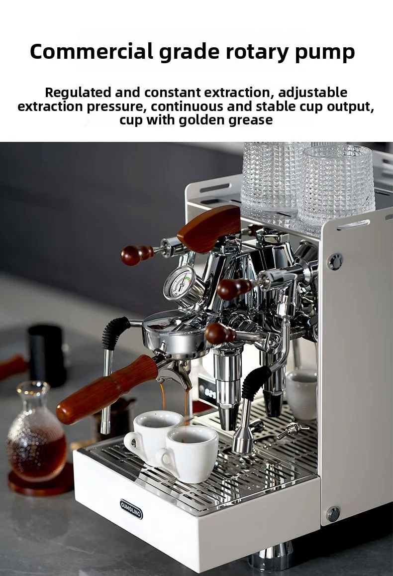 ماكينة صنع القهوة الإيطالية شبه الأوتوماتيكية، مصنوعة من مواد الفولاذ المقاوم للصدأ، طراز صناعي، ماكينة متعددة الوظائف #5