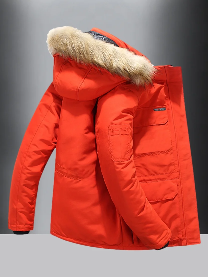 

Утепленная хлопковая куртка для мужчин: теплая верхняя одежда со съемным капюшоном, длинными рукавами, модная городская повседневная рабочая одежда из полиэстера