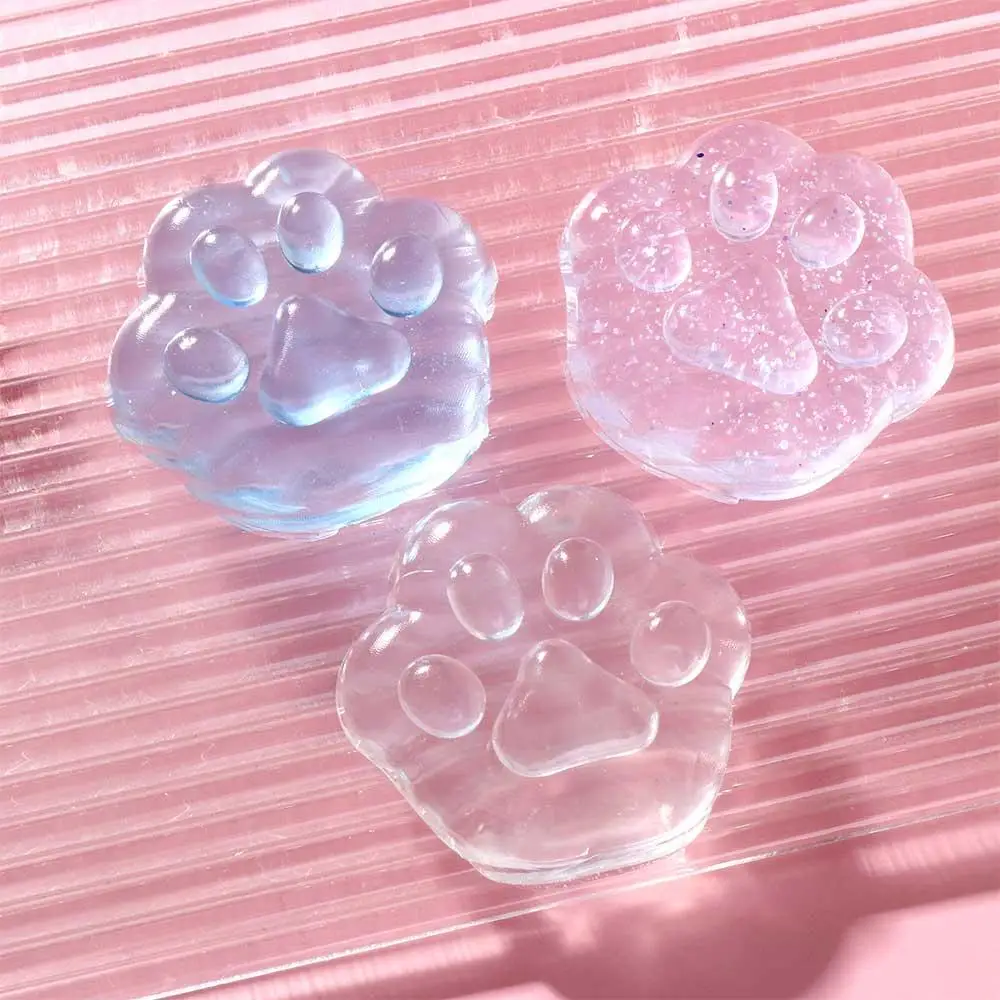 Mini Kawaii Fidget Toy Fish Transparent Cat Paw Cat Paw Mini Mochi Ice Pressure Ball Toy Squeeze Toy Mini Mochi Ice Block
