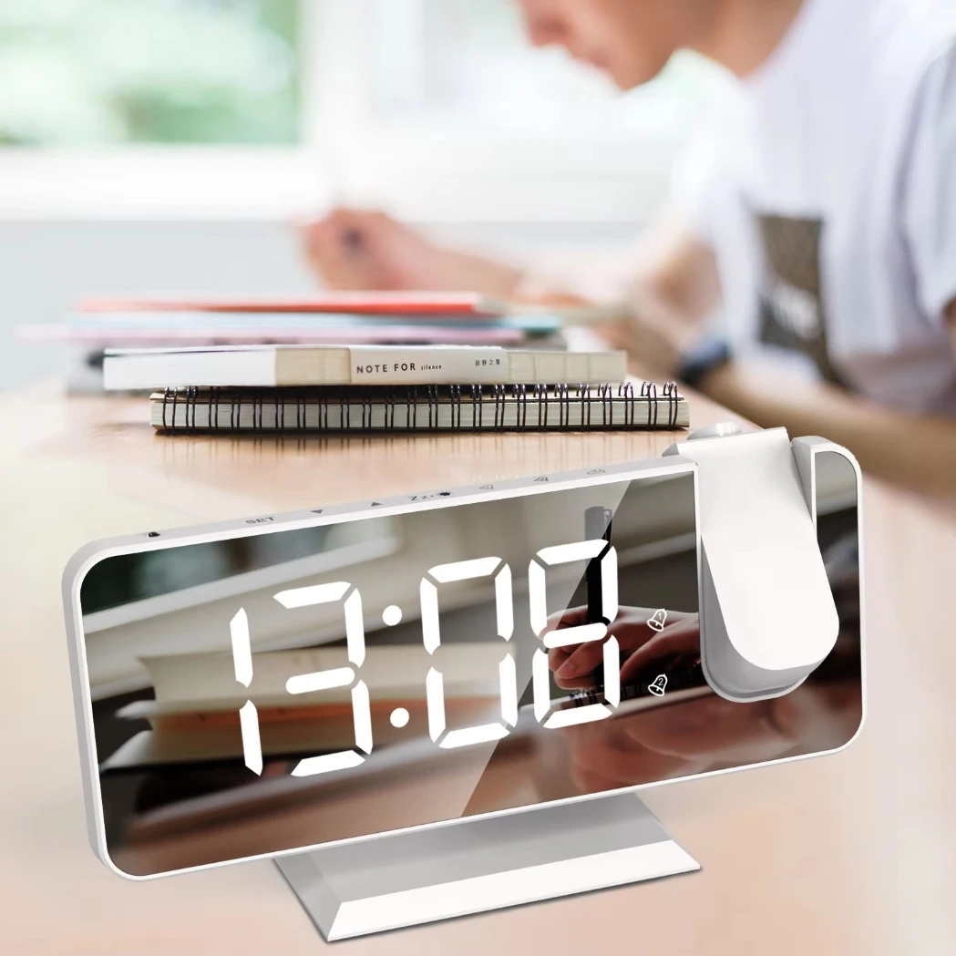 Picture 5: High Quality Alarm Clock Radio HD Projection Large LED Display Digital Smart Table Clock Ceiling Dimming for Bedroom