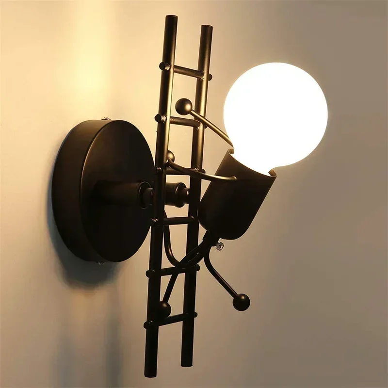 Modern Simple Minimalist  Bedroom Northern Europe Light Luxury Black And White Floor Trapezoid Bed Wall Lamp