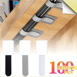 Reusable Cable Ties Fastening Wire Organizer Cord Rope Holder Self Adhesive Adjustable Cord Organizer Straps Desk Management