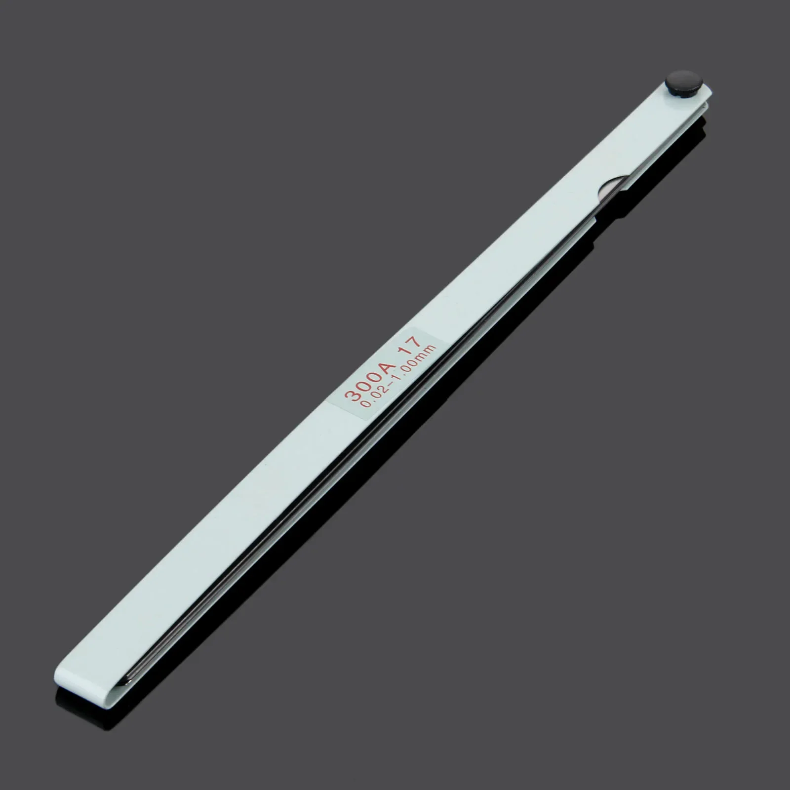 1pc 300mm Feeler Gauge Carbon Steel 17-blades Plug Thickness Ruler Dual-marked Metric Gap Measuring 0.02 to 1mm Filer Checking