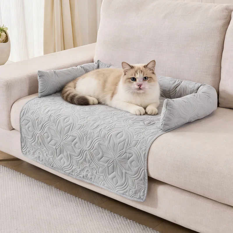 

Водонепроницаемая всесезонная мягкая лежанка для животных, плюшевая подушка-лежанка квадратной формы для кошек и собак, зоотовары