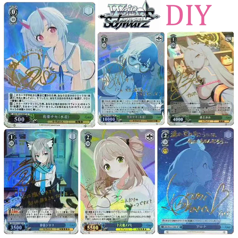 Goddess Story DIY CARDS Gold signature Sunaokami Shiroko Weiss Schwarz Collectible cards for Christmas birthday gifts