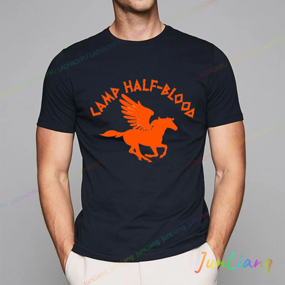 مخيم نصف الدم تي شيرت التدريب مخيم لعبة التي شيرت هدية بيرسي جاكسون قميص للجنسين الرجال القطن تي شيرت Y2k خمر ملابس علوية