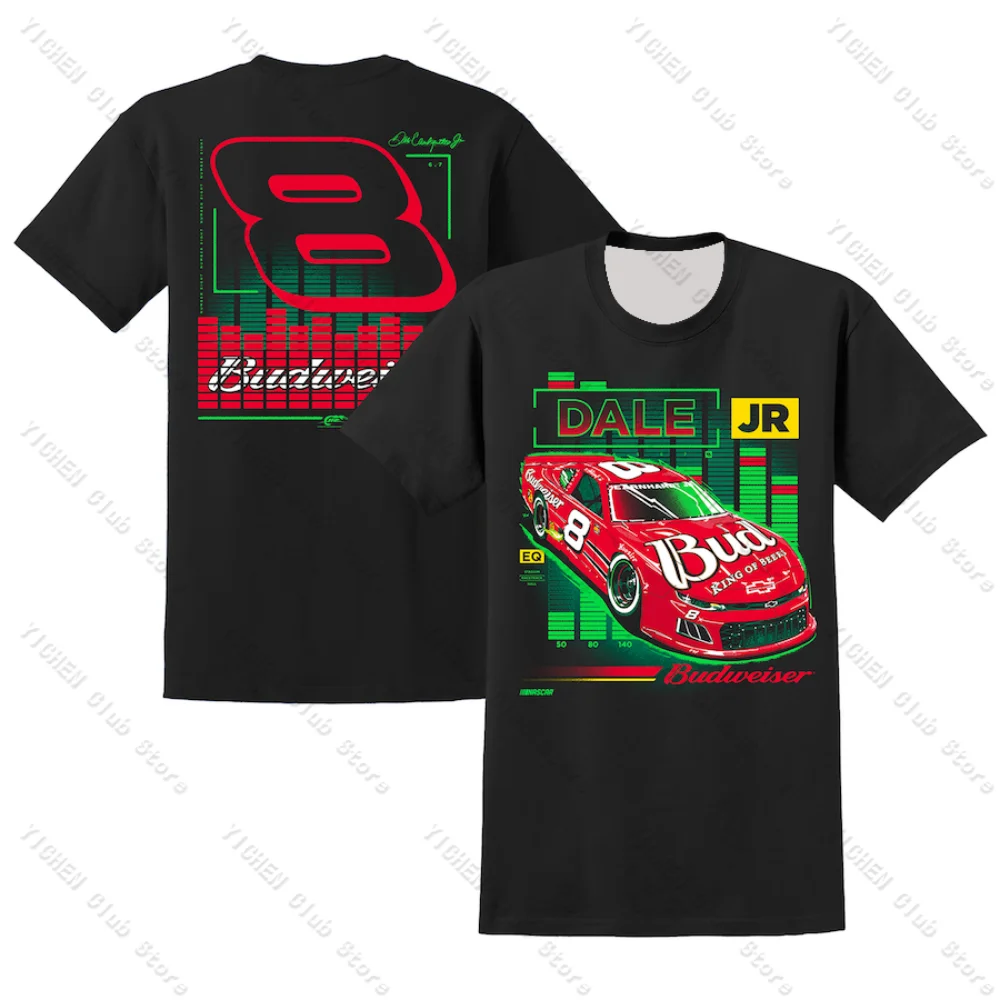 Motorcycle Racing Dale Earnhardt Jr. Jr Motorsports Official Team Apparel Budweiser Street Quick-Drying Breathable Men's T-Shirt