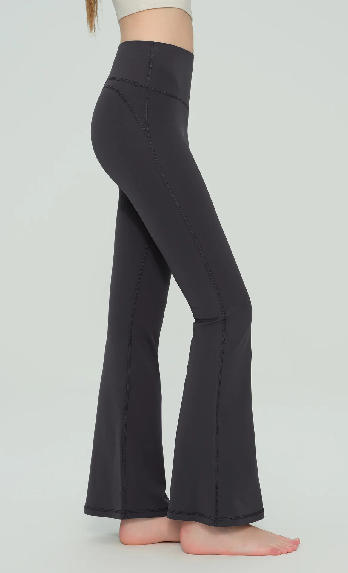 Damen High-Waist Eng Anliegende Hüftstraffende Schlanke Lange Yoga-Schlaghose Atmungsaktive Komfort-Fitness-Freizeit-Sport-Hose – Detail 22