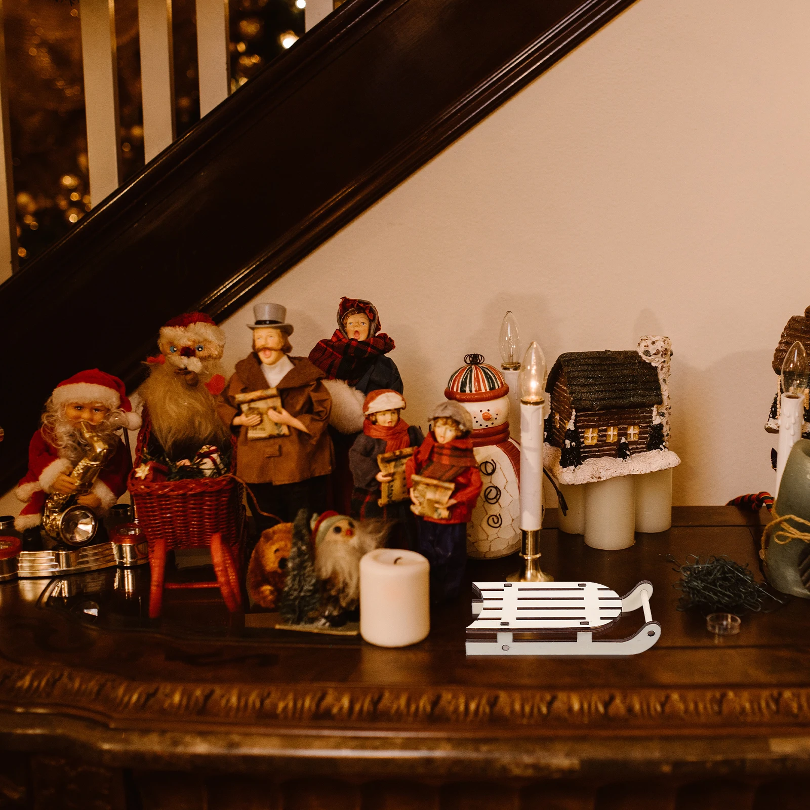 

12pcs Mini Wooden Sleigh Decoration Unfinished Wood Sled Craft For Christmas Home Office Party Decor Sleigh Ornament Xmas