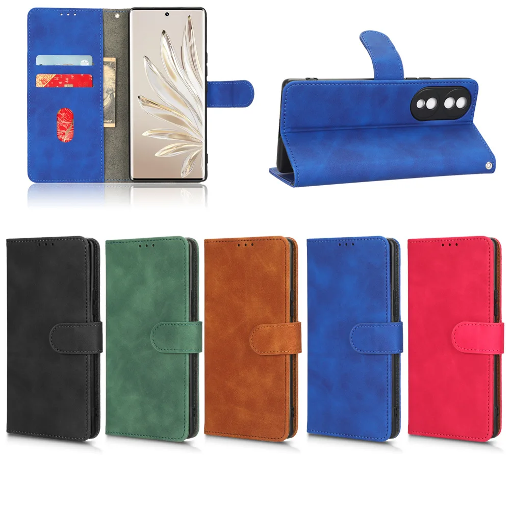 

Роскошный кожаный чехол с магнитной откидной крышкой для Huawei Honor 70 5G, кошелек-карта, подставка для книги, задняя крышка