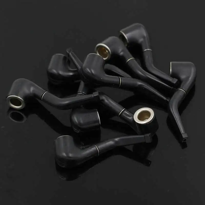 10 Pieces Wood Smoking Pipes Black Creative Cute Mini Pipes Smoking Accessories Fashion Plastic Durable Filter Smoking Pipe