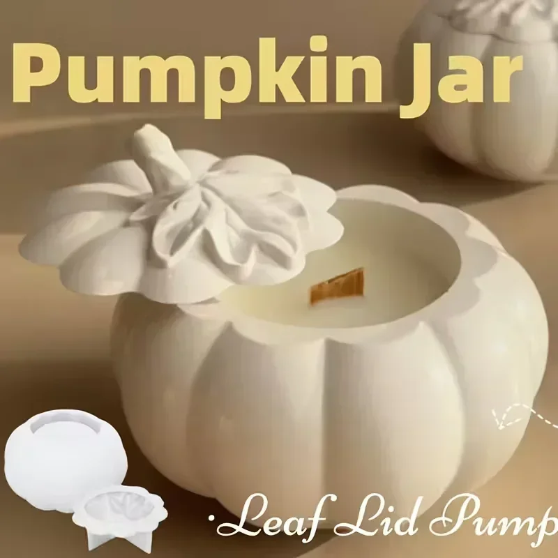 

2026 Top Quality Halloween Pumpkin Silicone Mold Pumpkin Storage Box Gypsum Resin Mold Cement Concrete Candle Jar Box Planter